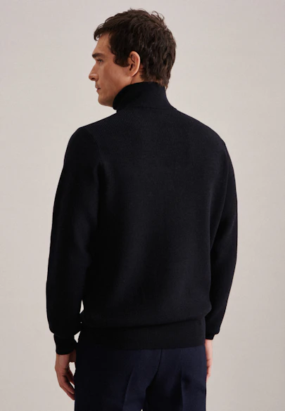 Stehkragen Pullover Uni in Dunkelblau |  Seidensticker Onlineshop