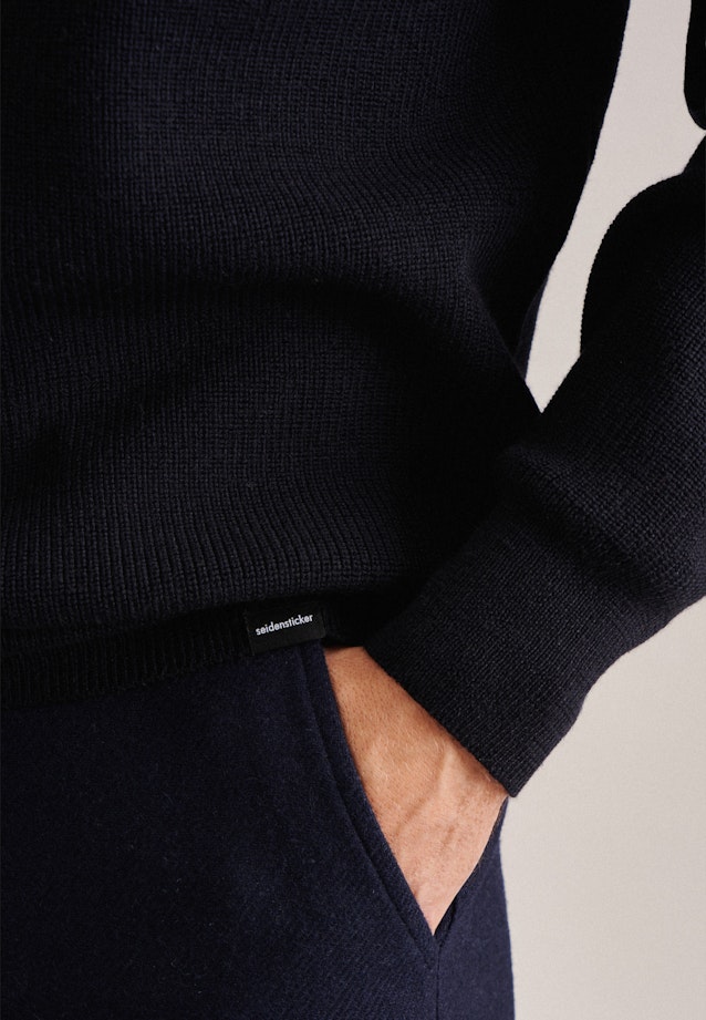 Stand-Up Collar Pullover in Dark Blue |  Seidensticker Onlineshop