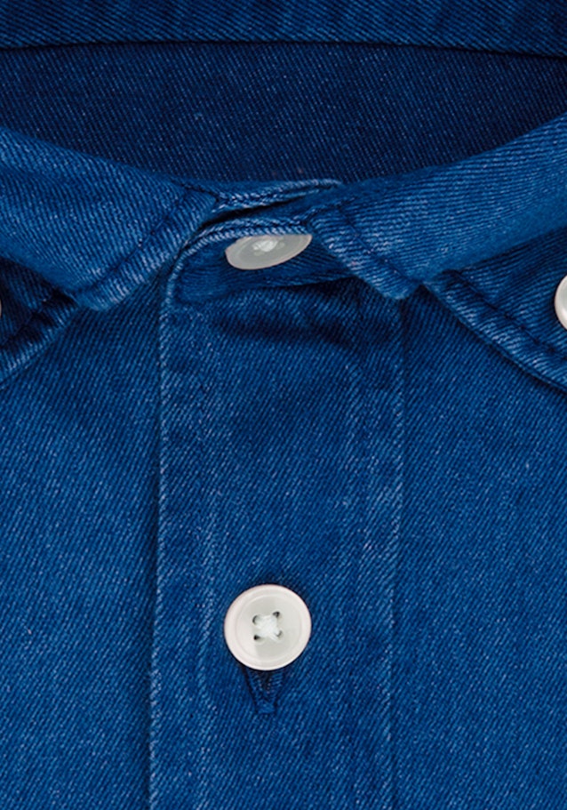 Regular Casual Hemd Uni in Mittelblau | Seidensticker Onlineshop