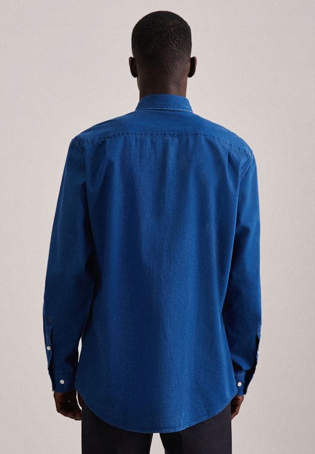 Regular Casual shirt Uni in Medium Blue |  Seidensticker Onlineshop