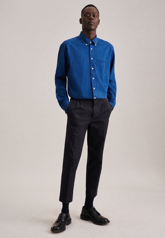 Regular Casual shirt Uni in Medium Blue |  Seidensticker Onlineshop