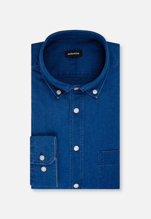 Regular Casual shirt Uni in Medium Blue |  Seidensticker Onlineshop