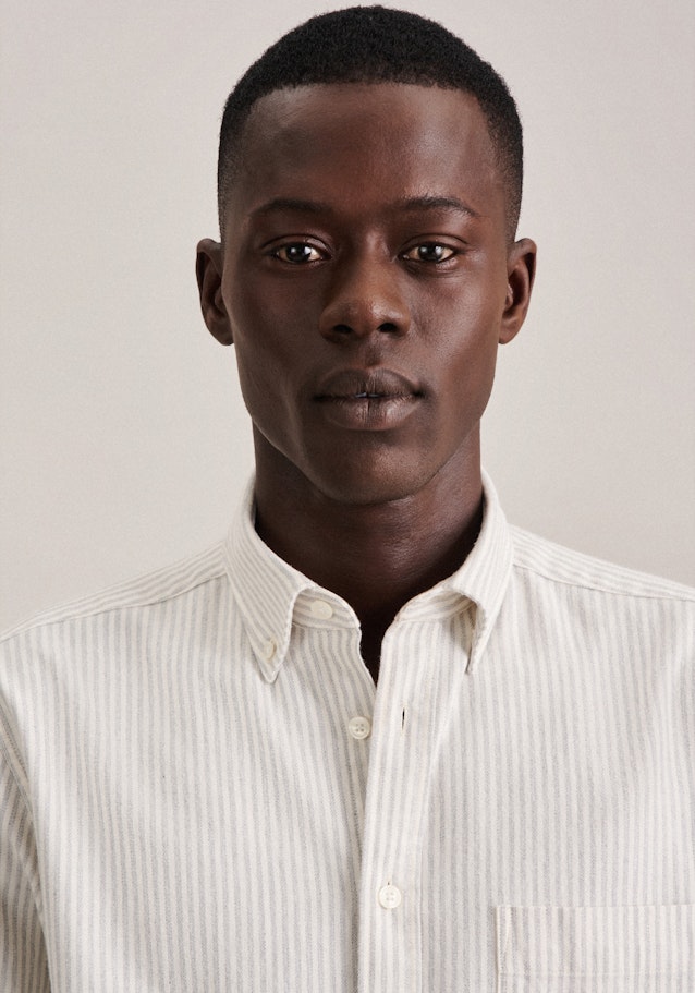 Casual Shirt in Regular with Button-Down-Collar in Grey |  Seidensticker Onlineshop