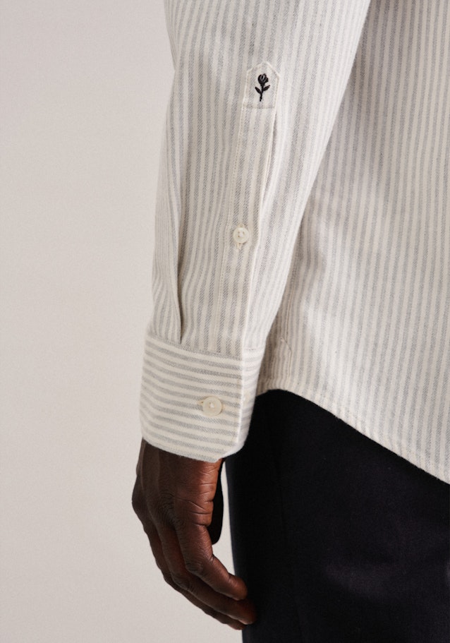 Regular Casual Hemd Streifen in Grau | Seidensticker Onlineshop