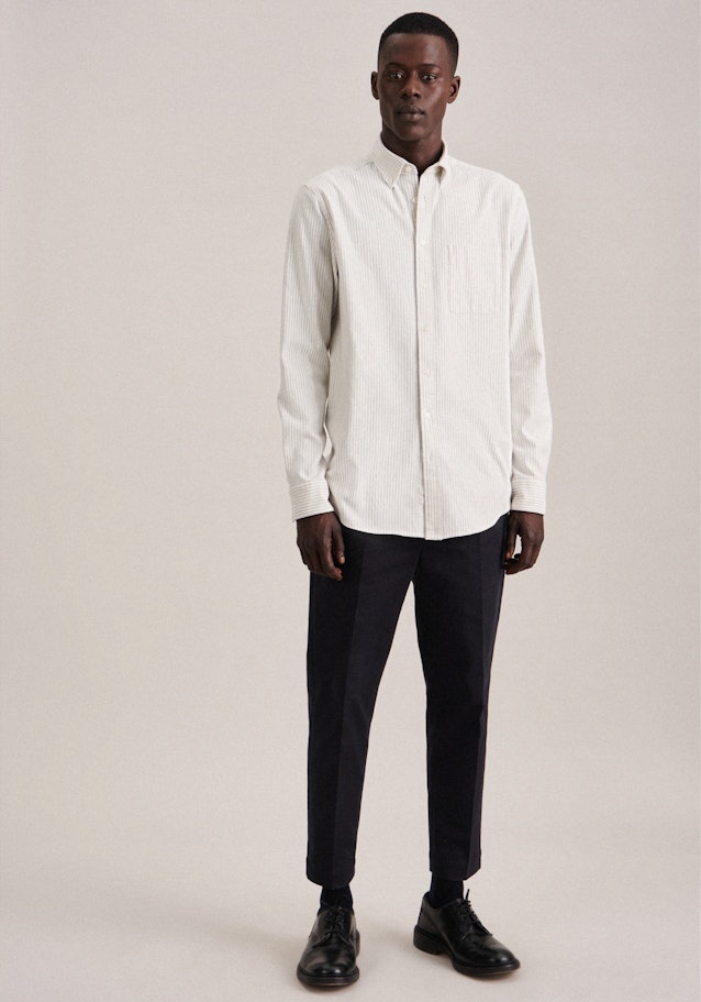 Regular Casual Hemd Streifen in Grau | Seidensticker Onlineshop