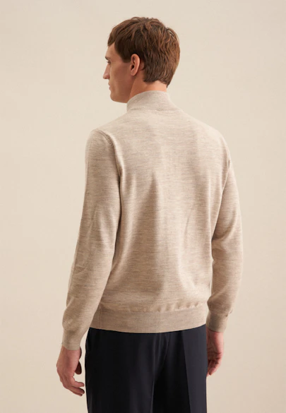 Regular Quarter Zip Uni in Beige |  Seidensticker Onlineshop