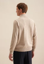 Regular Quarter Zip Uni in Beige |  Seidensticker Onlineshop