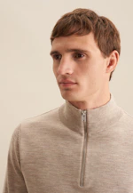 Regular Quarter Zip Uni in Beige |  Seidensticker Onlineshop