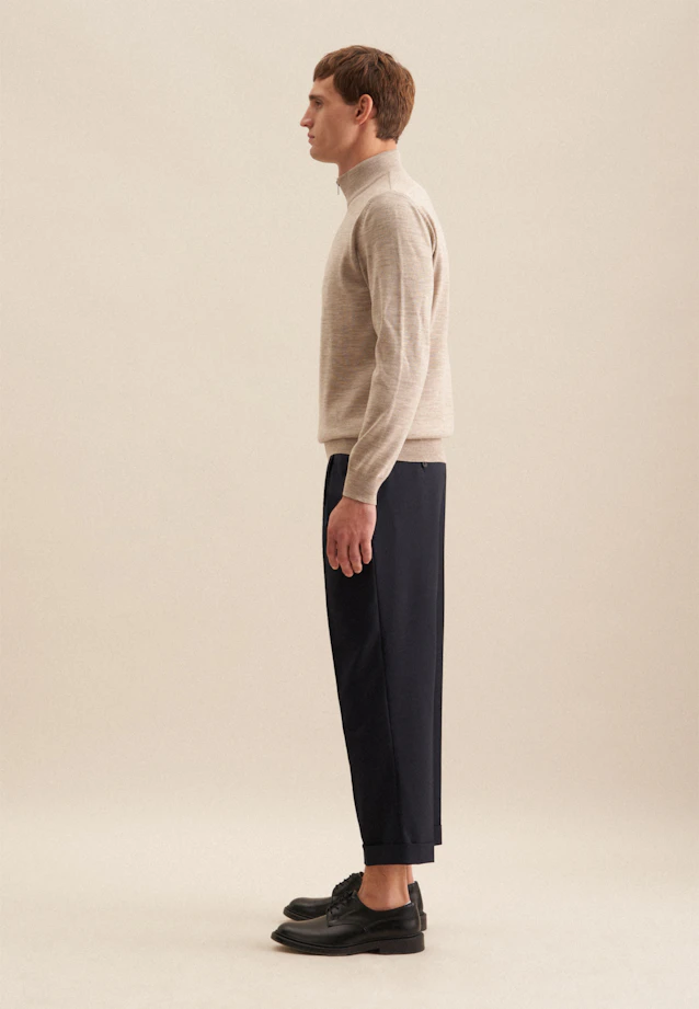 Regular Quarter Zip Uni in Beige |  Seidensticker Onlineshop