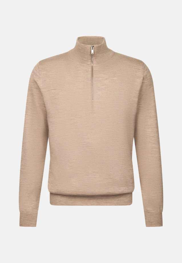 Regular Quarter Zip Uni in Beige |  Seidensticker Onlineshop