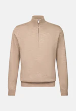 Regular Quarter Zip Uni in Beige |  Seidensticker Onlineshop