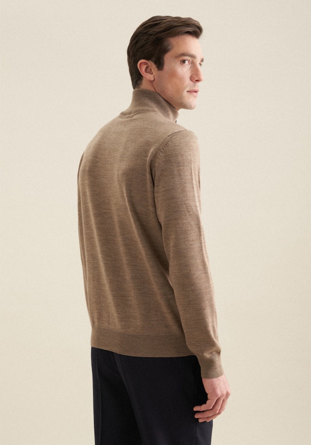 Regular Quarter Zip Uni in Braun | Seidensticker Onlineshop