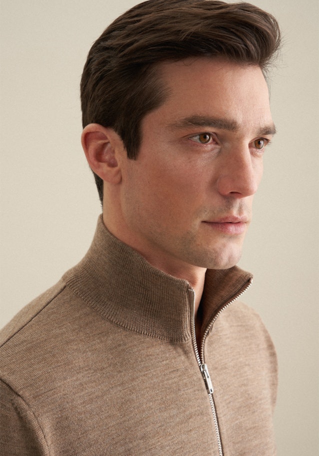 Regular Quarter Zip Uni in Braun | Seidensticker Onlineshop