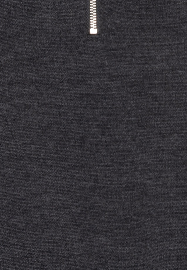 Regular Quarter Zip, Pullover Uni in Grau |  Seidensticker Onlineshop