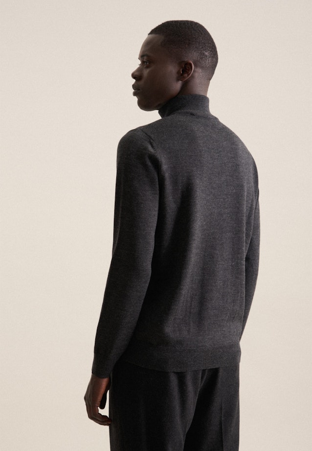 Regular Quarter Zip, Pullover Uni in Grau |  Seidensticker Onlineshop