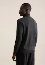 Stehkragen Quarter Zip Uni, in Grau |  Seidensticker Onlineshop