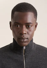 Stehkragen Quarter Zip Uni, in Grau |  Seidensticker Onlineshop