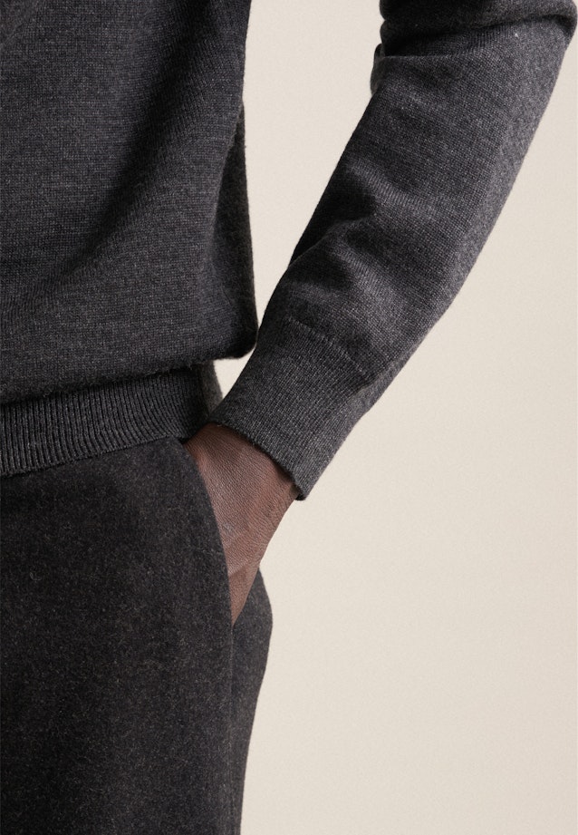 Regular Quarter Zip, Pullover Uni in Grau |  Seidensticker Onlineshop
