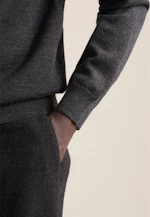 Stehkragen Quarter Zip Uni, in Grau |  Seidensticker Onlineshop