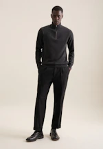 Stehkragen Quarter Zip Uni, in Grau |  Seidensticker Onlineshop