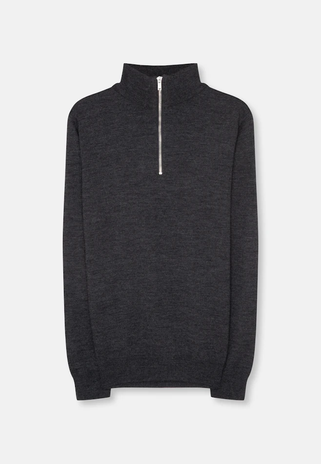 Regular Quarter Zip Uni in Grau | Seidensticker Onlineshop