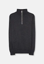 Stehkragen Quarter Zip Uni, in Grau |  Seidensticker Onlineshop