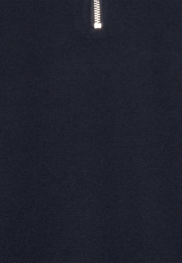 Stehkragen Quarter Zip Uni, in Dunkelblau |  Seidensticker Onlineshop