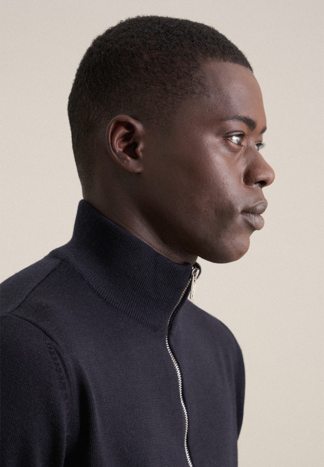 Regular Quarter Zip, Pullover Uni in Dunkelblau |  Seidensticker Onlineshop