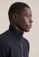 Stehkragen Quarter Zip Uni, in Dunkelblau |  Seidensticker Onlineshop