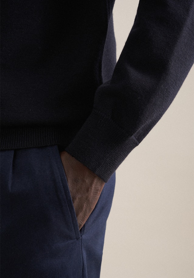 Regular Quarter Zip Uni in Dunkelblau | Seidensticker Onlineshop