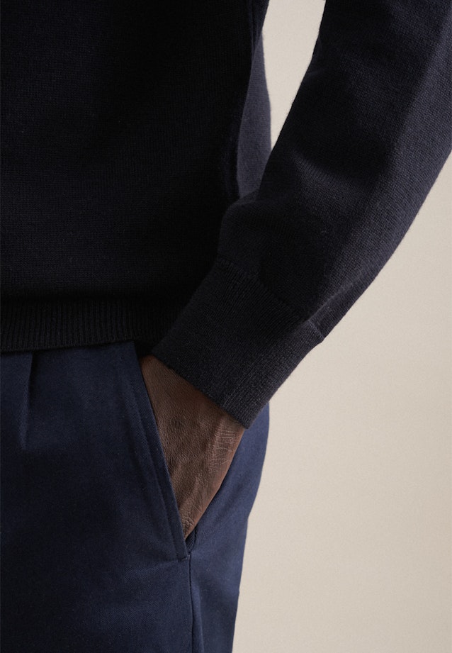 Regular Quarter Zip, Pullover Uni in Dunkelblau |  Seidensticker Onlineshop