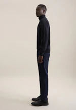 Stehkragen Quarter Zip Uni, in Dunkelblau |  Seidensticker Onlineshop