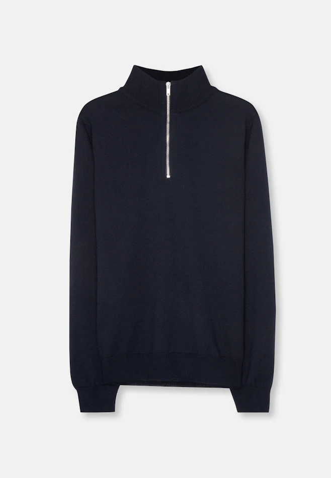Regular Quarter Zip Uni in Dunkelblau | Seidensticker Onlineshop