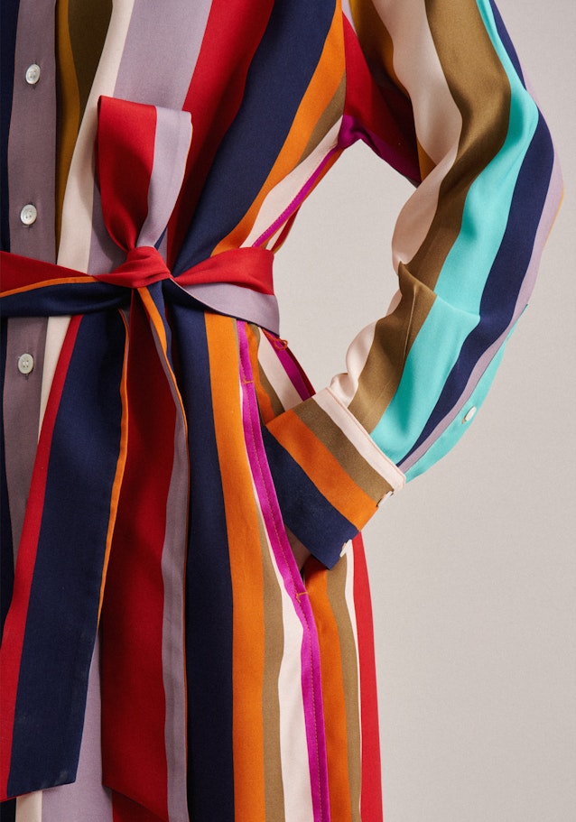 Leinwandbindung Midi Kleid in Dunkelblau |  Seidensticker Onlineshop