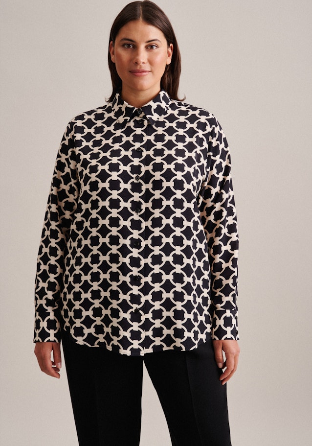 Grande taille Collar Shirt Blouse in Black |  Seidensticker Onlineshop