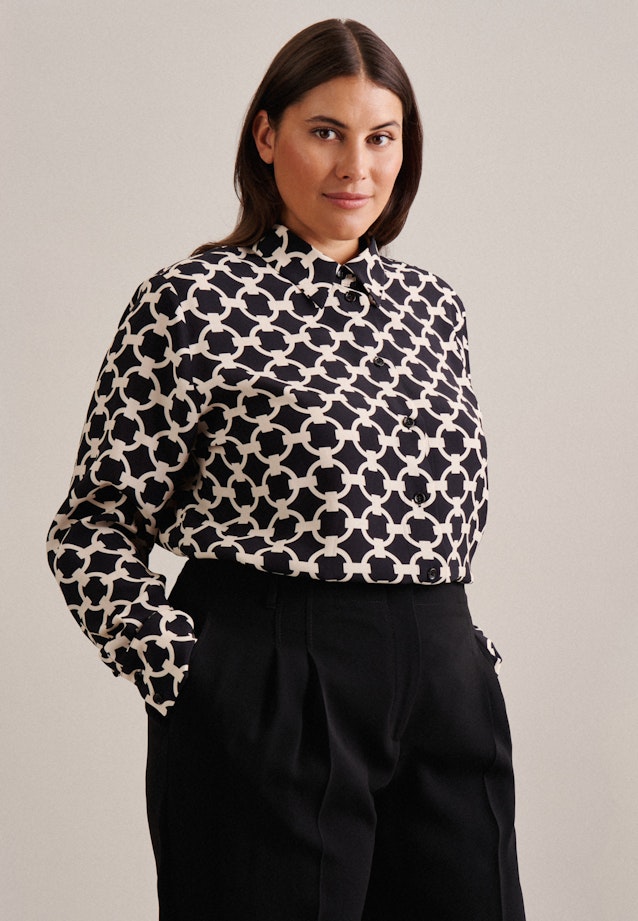Grande taille Collar Shirt Blouse in Black |  Seidensticker Onlineshop