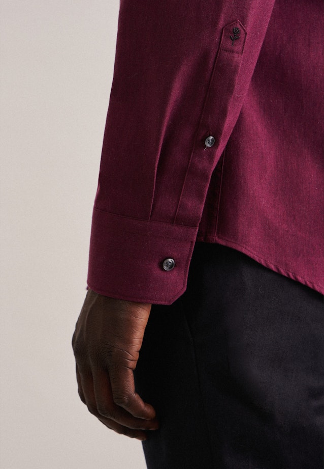 Flannel shirt in Slim with Kent-Collar in Red |  Seidensticker Onlineshop