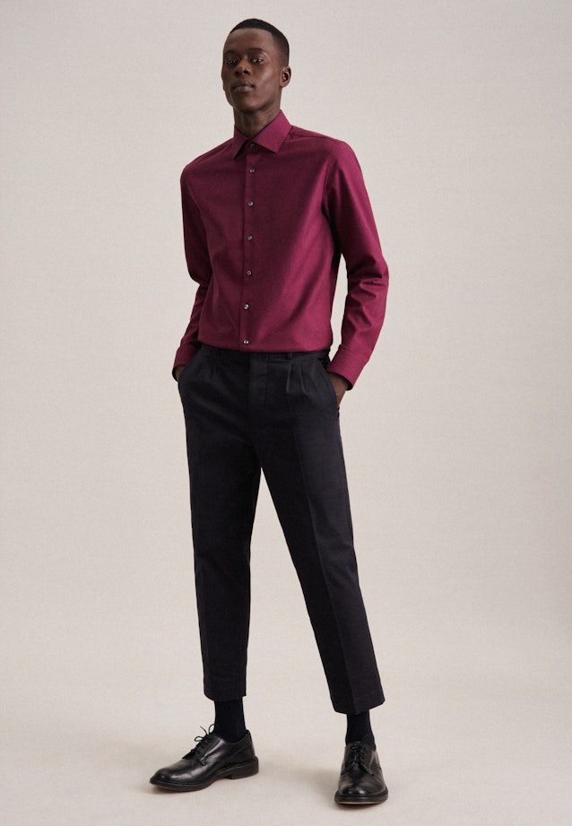 Slim Flanellhemd Uni in Rot |  Seidensticker Onlineshop