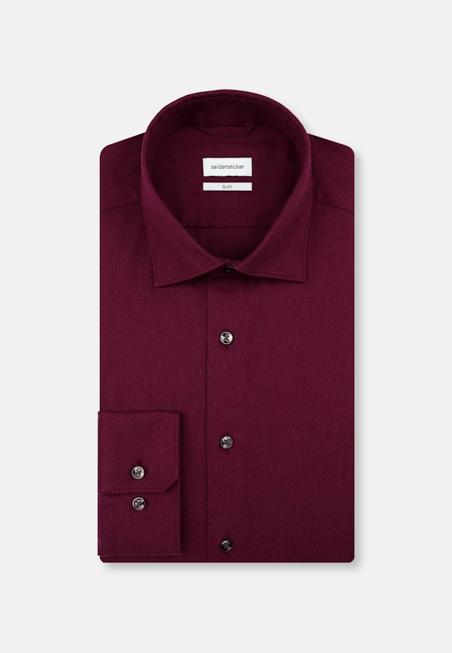 Slim Flanellhemd Uni in Rot |  Seidensticker Onlineshop