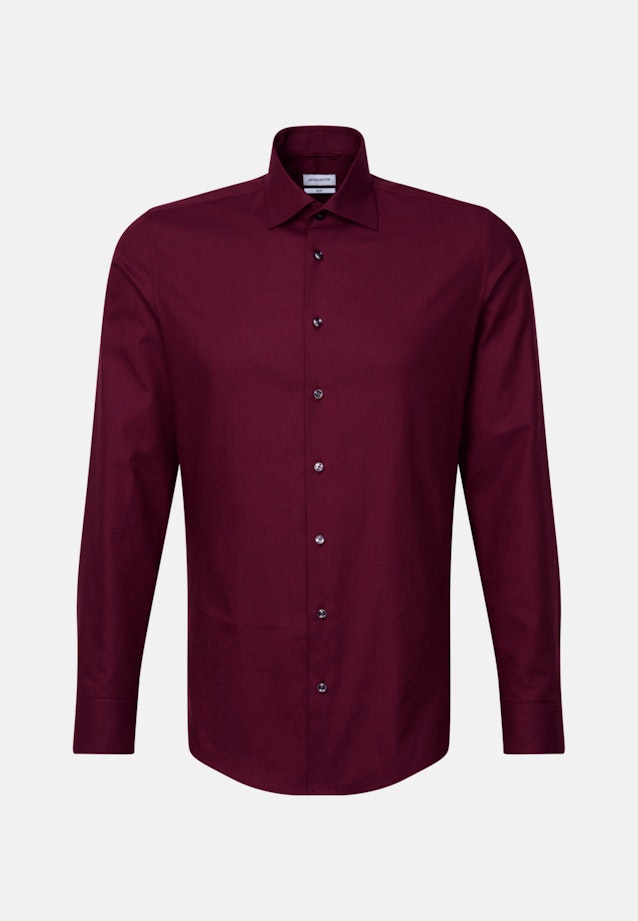 Slim Flanellhemd Uni in Rot |  Seidensticker Onlineshop