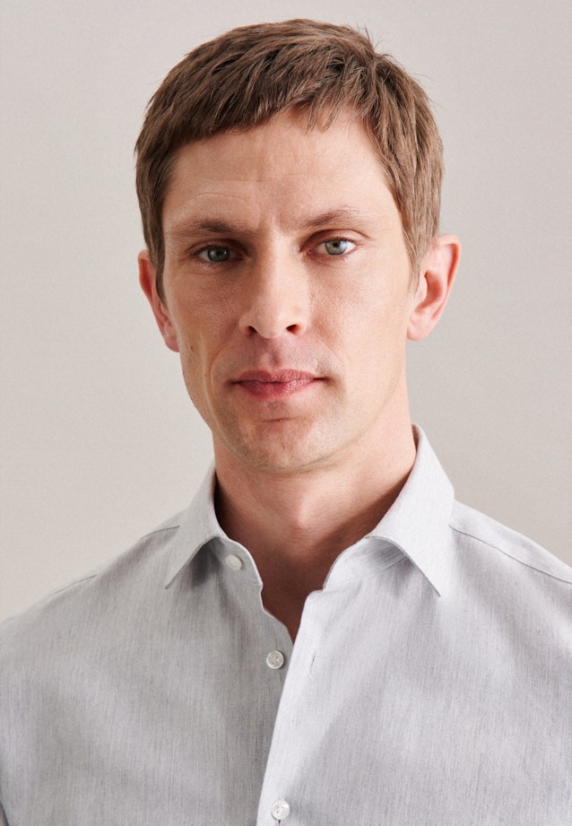 Slim Flannel shirt Uni in Grey |  Seidensticker Onlineshop