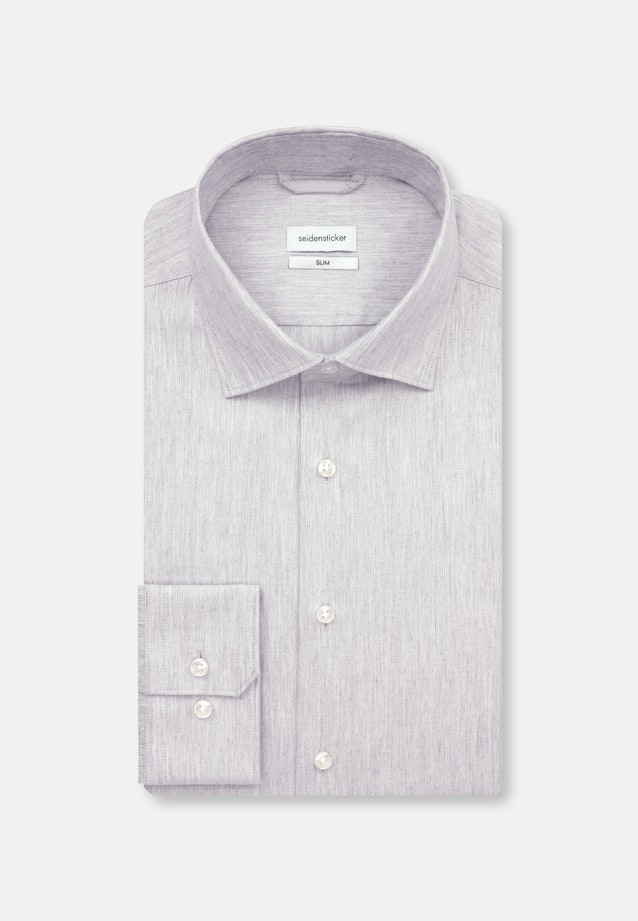 Slim Flannel shirt Uni in Grey |  Seidensticker Onlineshop