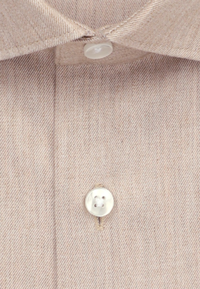 Flannel shirt in Slim with Kent-Collar in Brown |  Seidensticker Onlineshop