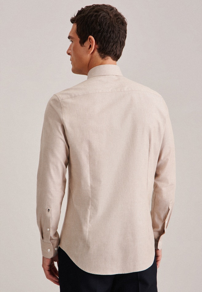 Slim Chemise en flanelle Uni dans Marron | Boutique en ligne Seidensticker