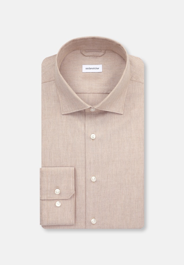 Slim Flanellhemd Uni in Braun |  Seidensticker Onlineshop