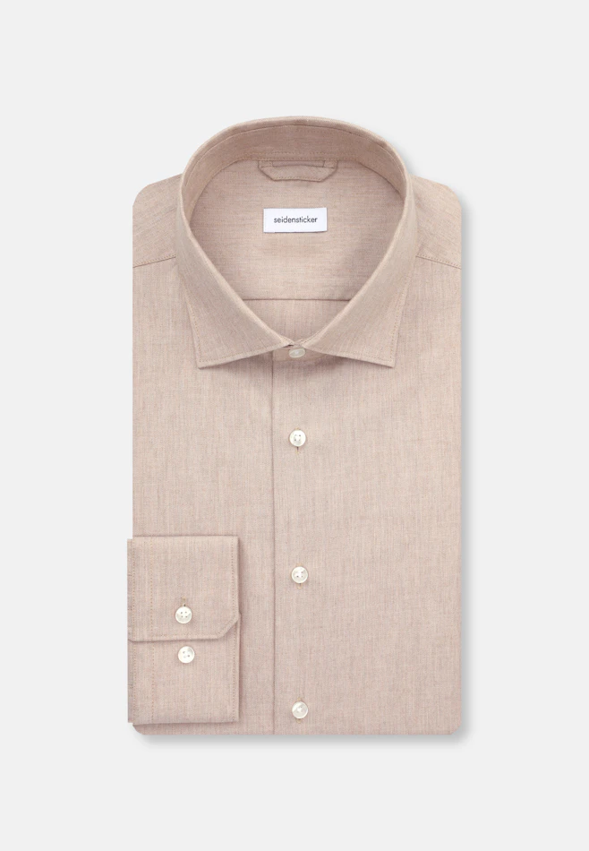 Slim Flanellhemd Uni in Braun | Seidensticker Onlineshop