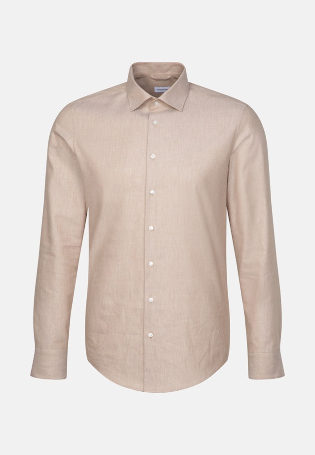 Slim Flanellhemd Uni in Braun |  Seidensticker Onlineshop