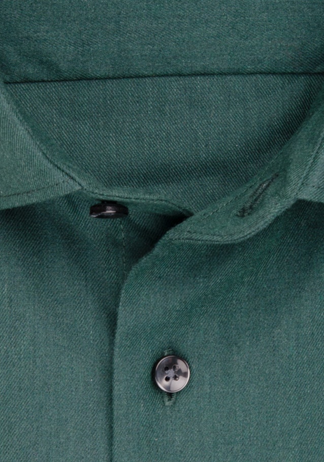 Slim Flanellhemd Uni in Grün | Seidensticker Onlineshop