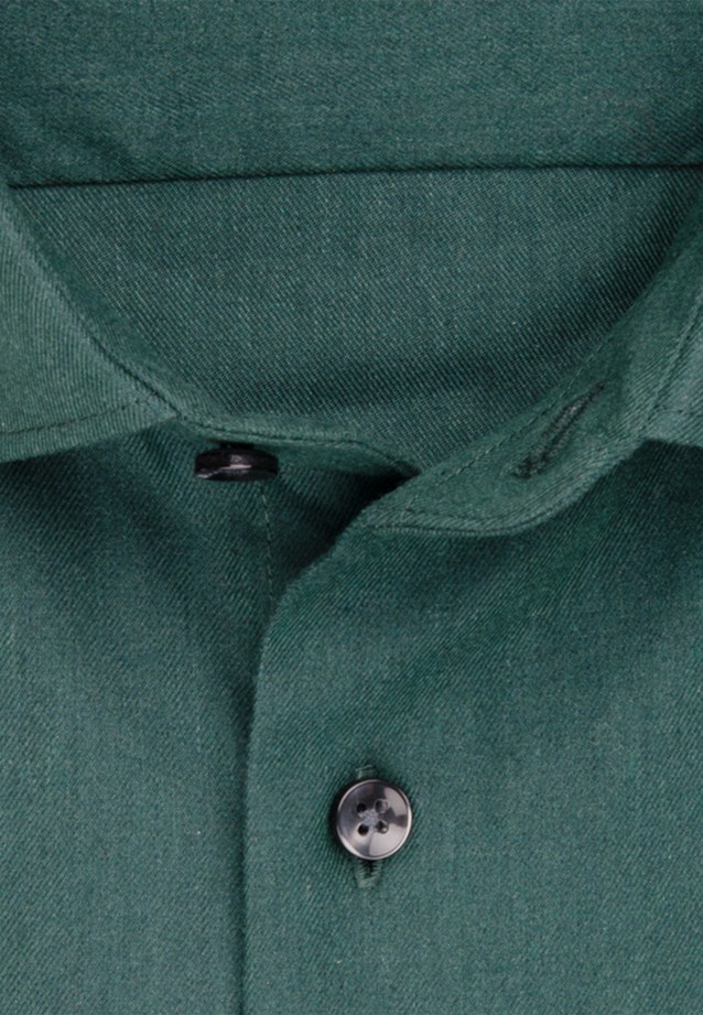 Slim Flanellhemd Uni in Grün |  Seidensticker Onlineshop