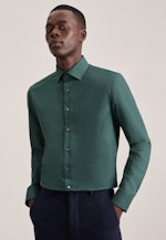 Slim Flanellhemd Uni in Grün |  Seidensticker Onlineshop